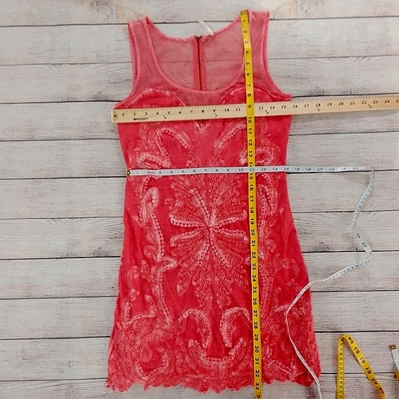 Free People Ice Ice Baby Coral Bodycon Dress Sz S - Picture 14 of 16